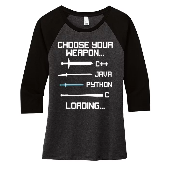 Funny Programmer Geek Java C Programming Women's Tri-Blend 3/4-Sleeve Raglan Shirt