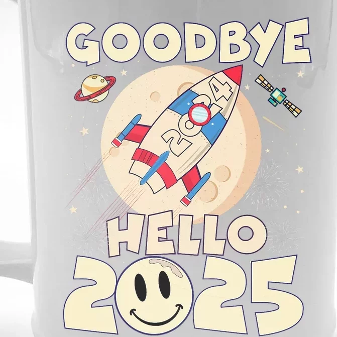 Family Pajamas Goodbye 2024 Hello 2025 Fly Happy New Year Front & Back Beer Stein