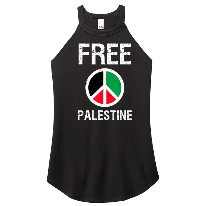 Free Palestine Gaza Palestinian Flag Peace Women’s Perfect Tri Rocker Tank