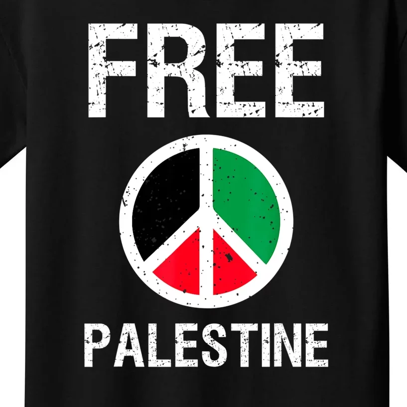 Free Palestine Gaza Palestinian Flag Peace Kids T-Shirt