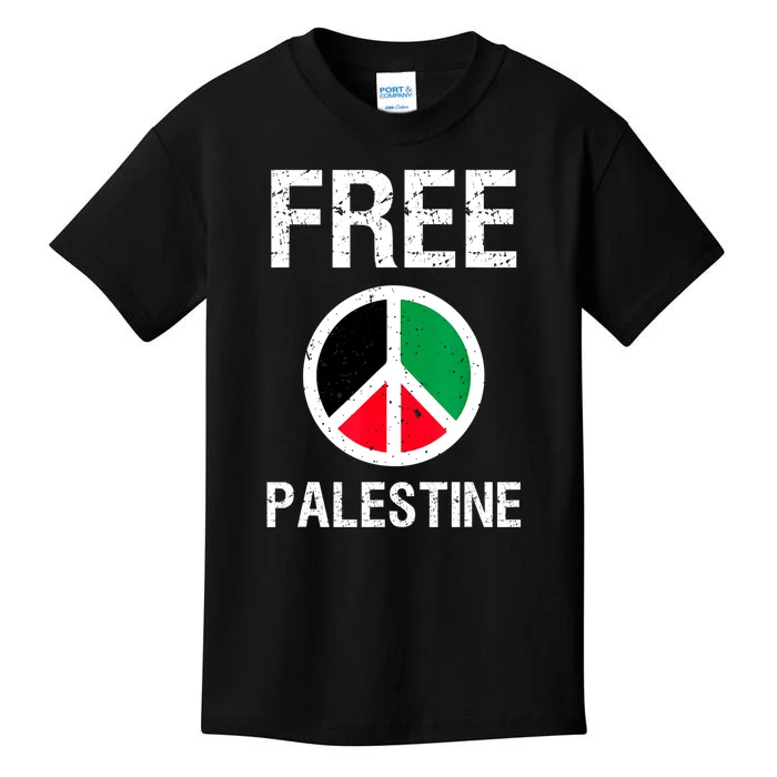 Free Palestine Gaza Palestinian Flag Peace Kids T-Shirt