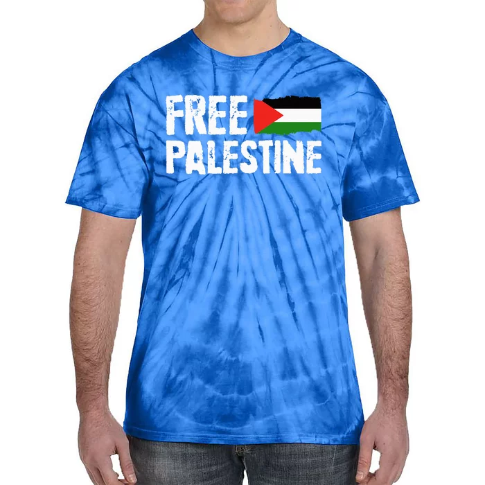 Free Palestine Gaza Flag Arabic Freedom for Palestinians Tie-Dye T-Shirt