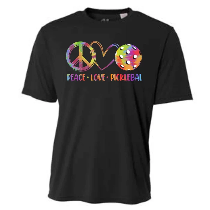 Funny Pickleball Gift Retired Ladies Peace Love Pickleball Gift Cooling Performance Crew T-Shirt