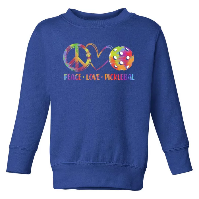 Funny Pickleball Gift Retired Ladies Peace Love Pickleball Gift Toddler Sweatshirt