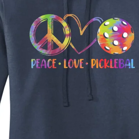 Funny Pickleball Gift Retired Ladies Peace Love Pickleball Gift Women's Pullover Hoodie