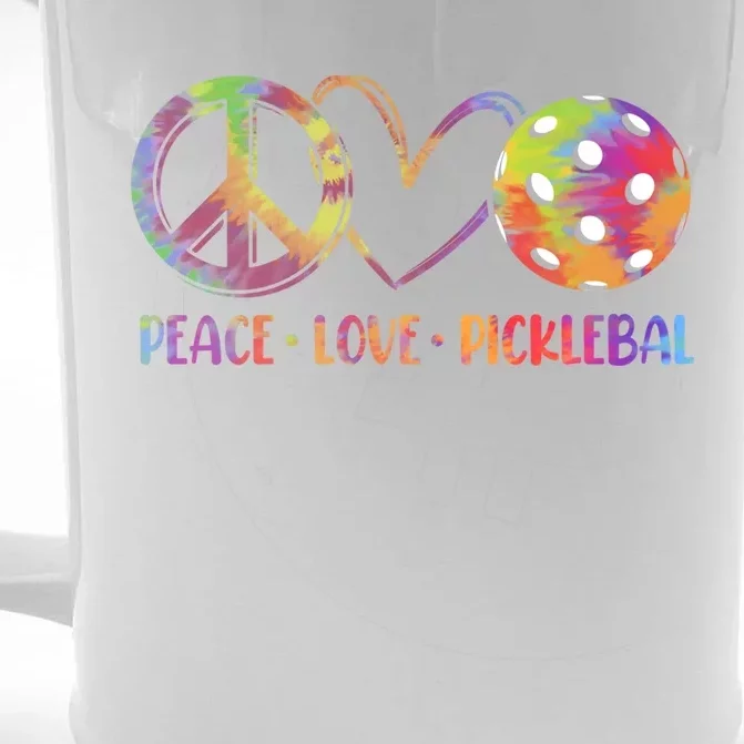 Funny Pickleball Gift Retired Ladies Peace Love Pickleball Gift Front & Back Beer Stein