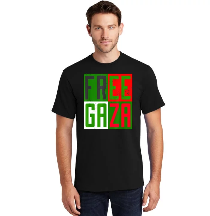 Free Palestine Gaza Palestinian Flag Peace Tall T-Shirt