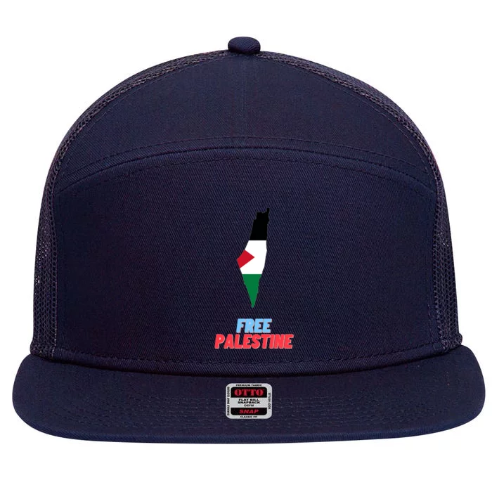 Free Palestine Great Gift 7 Panel Mesh Trucker Snapback Hat