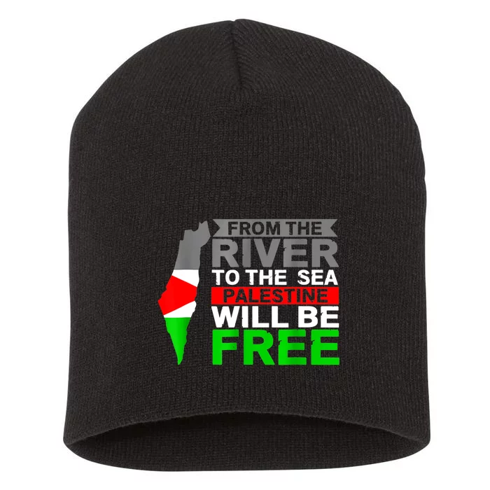 Free Palestine Gaza Palestinian Flag Peace Short Acrylic Beanie