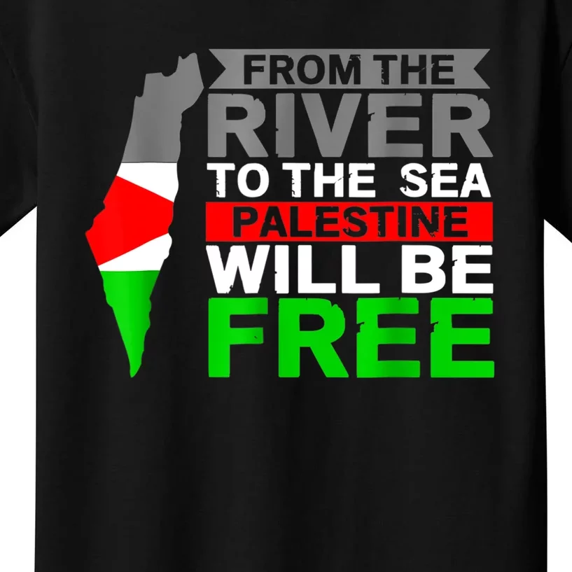 Free Palestine Gaza Palestinian Flag Peace Kids T-Shirt