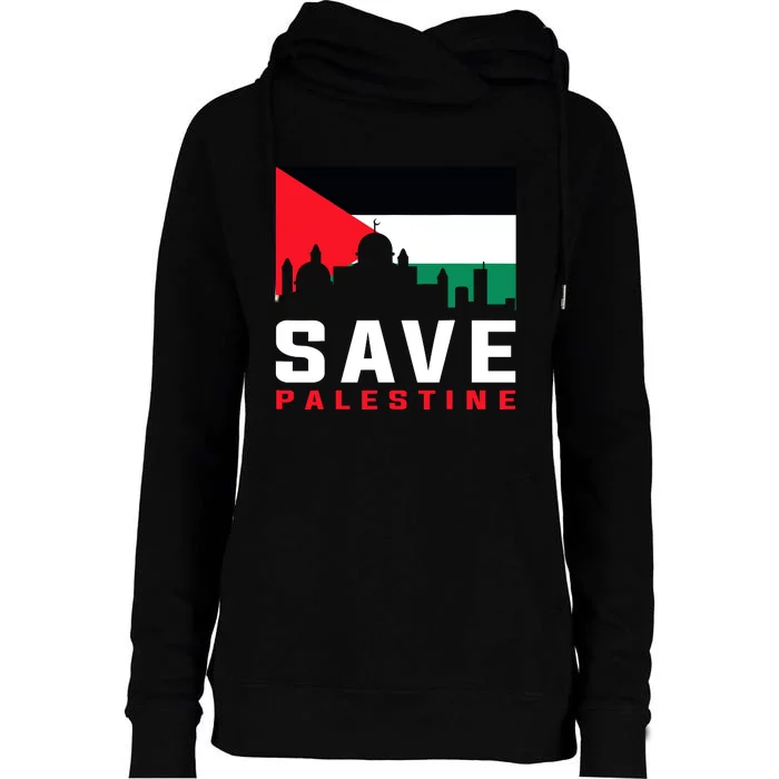 Free Palestine Gaza Flag Arabic Freedom For Palestinians Womens Funnel Neck Pullover Hood