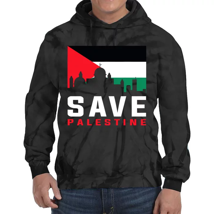 Free Palestine Gaza Flag Arabic Freedom For Palestinians Tie Dye Hoodie