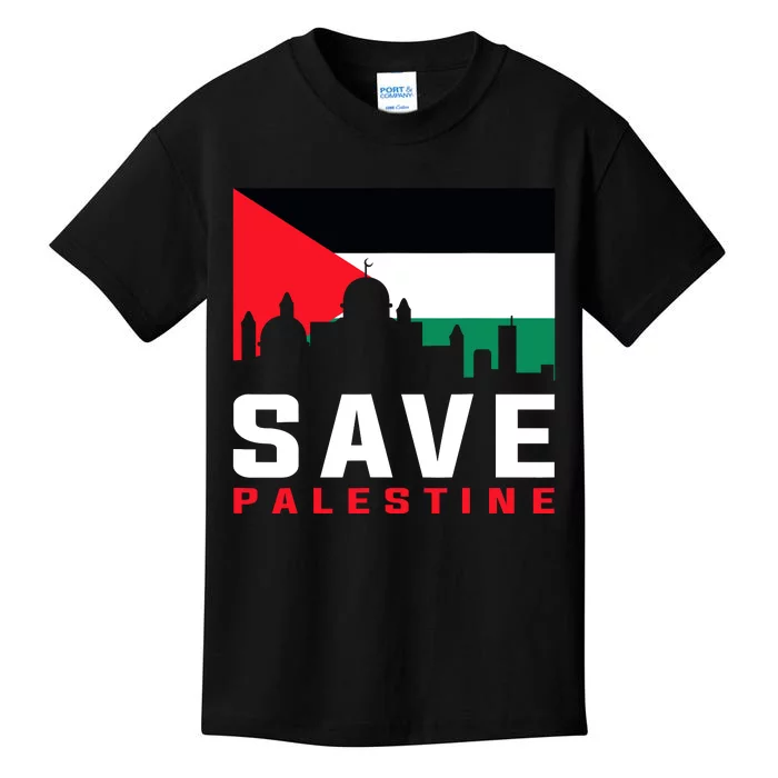 Free Palestine Gaza Flag Arabic Freedom For Palestinians Kids T-Shirt