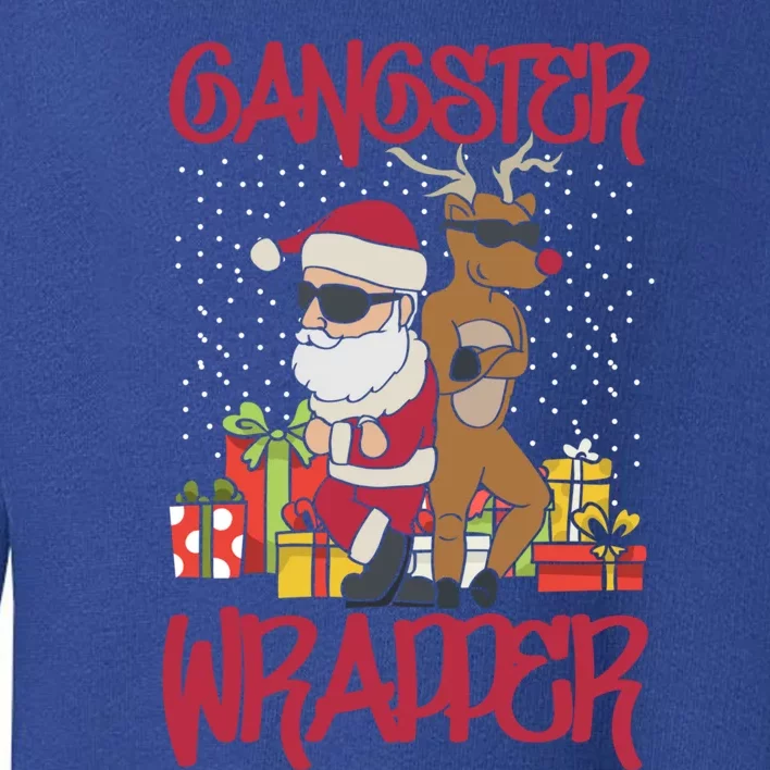 Funny Pun Gangsta Gangster Wrapper Ugly Christmas Toddler Sweatshirt