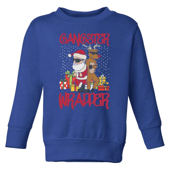 Funny Pun Gangsta Gangster Wrapper Ugly Christmas Toddler Sweatshirt