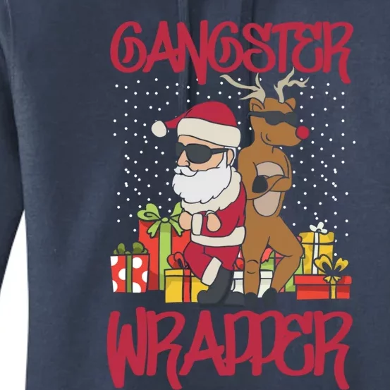 Funny Pun Gangsta Gangster Wrapper Ugly Christmas Women's Pullover Hoodie