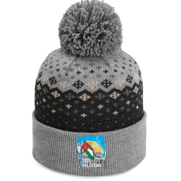 Free Palestine Gift Save Gaza Gift The Baniff Cuffed Pom Beanie