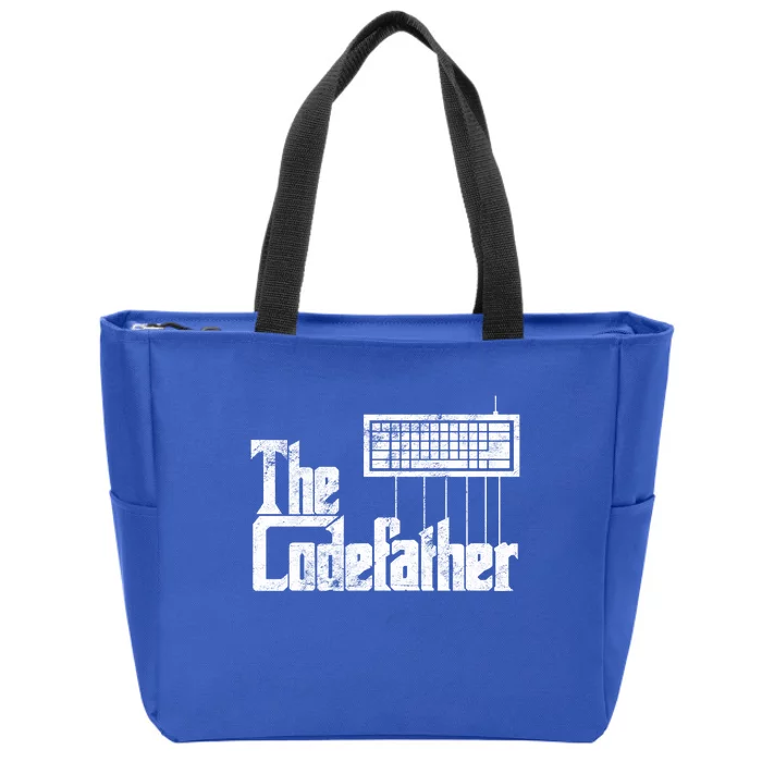 Funny Programmer Gift The Codefather Vintage Zip Tote Bag