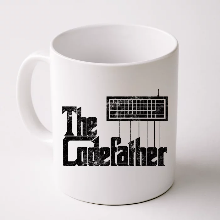 Funny Programmer Gift The Codefather Vintage Front & Back Coffee Mug