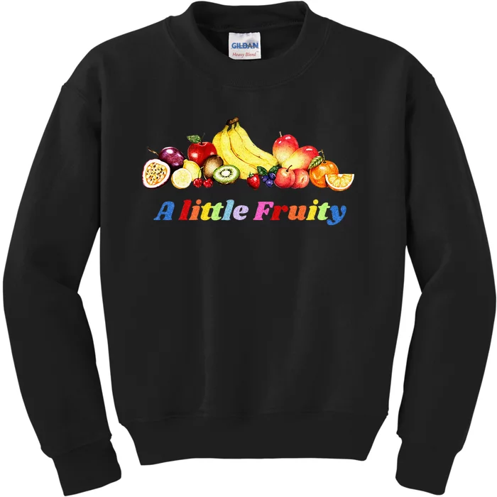 Fruity Pride Gay LGBTQ Fun Rainbow Colors Kids Sweatshirt