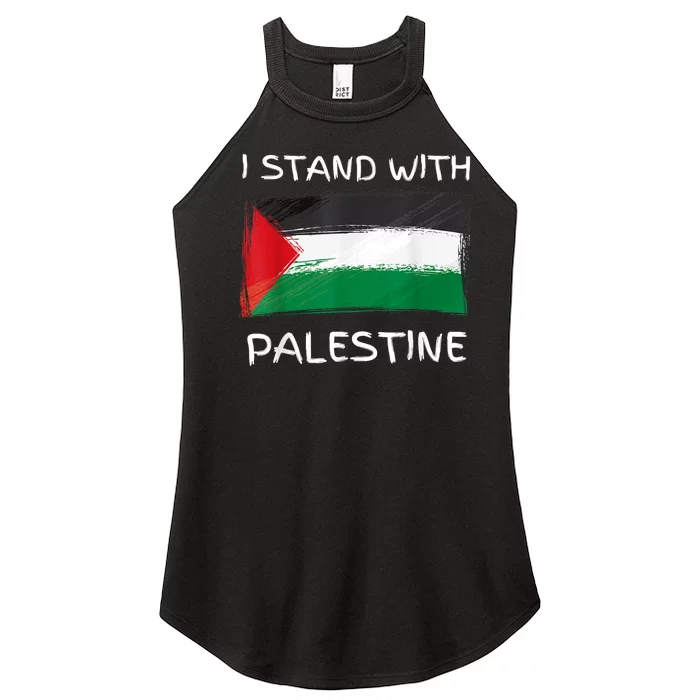 Free Palestine Gaza Flag I Stand With Palestine Freedom Women’s Perfect Tri Rocker Tank