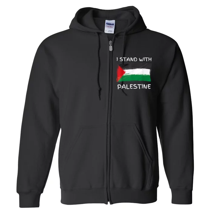 Free Palestine Gaza Flag I Stand With Palestine Freedom Full Zip Hoodie