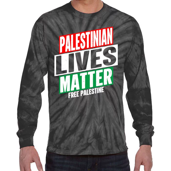 Free Palestine Gaza Palestinian Lives Matter Tie-Dye Long Sleeve Shirt