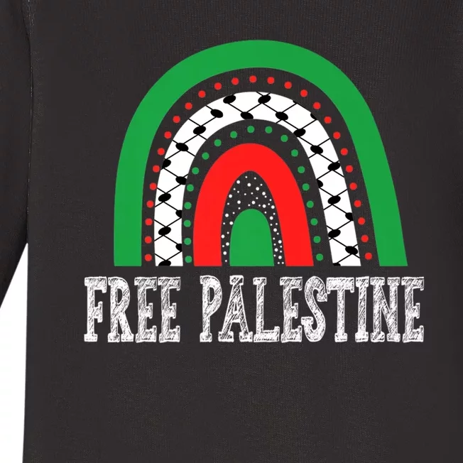 Free Palestine Gaza Palestinian Baby Long Sleeve Bodysuit