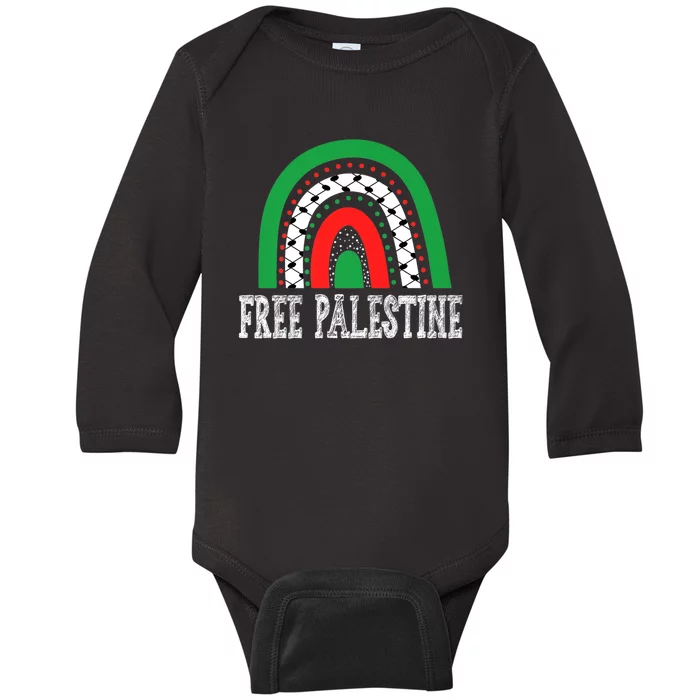 Free Palestine Gaza Palestinian Baby Long Sleeve Bodysuit