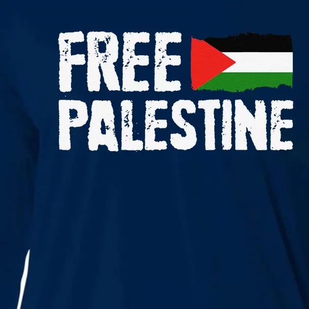 Free Palestine Gaza Flag Arabic Freedom For Palestinians Cooling Performance Long Sleeve Crew