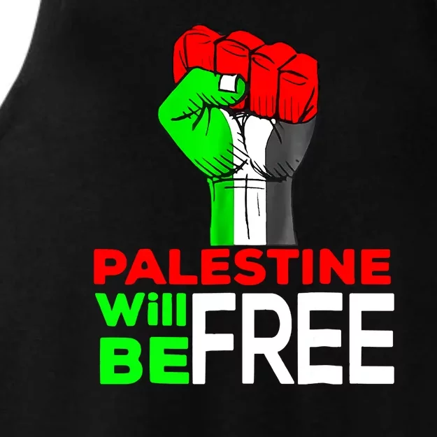 Free Palestine Gaza Palestinian Ladies Tri-Blend Wicking Tank