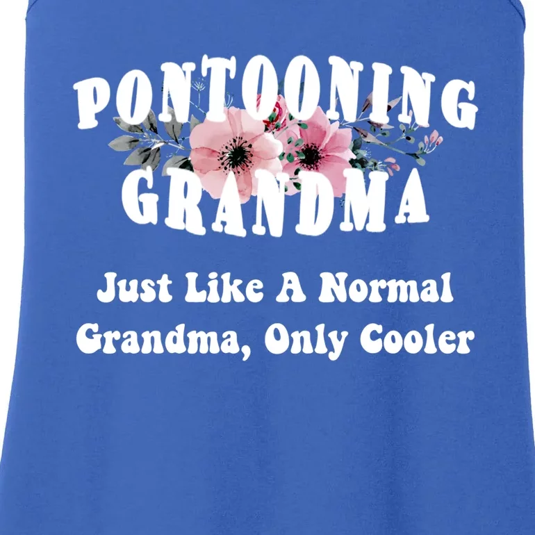 Funny Pontooning Grandma Pontoon Lover Boating Flower Cool Gift Ladies Essential Tank