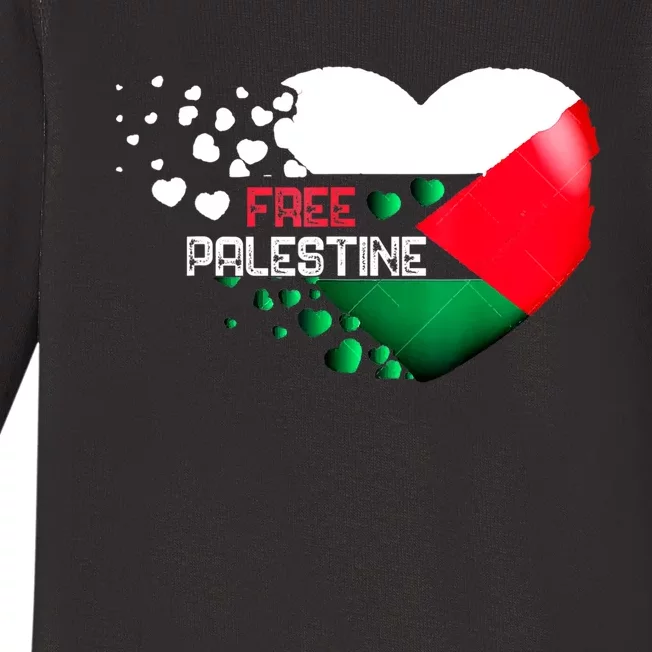 Free Palestine Gaza Palestinian Baby Long Sleeve Bodysuit