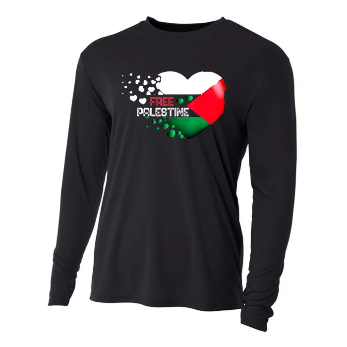 Free Palestine Gaza Palestinian Cooling Performance Long Sleeve Crew