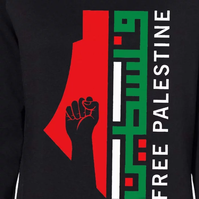 Free Palestine Gaza Flag Arabic Freedom for Palestinians Womens California Wash Sweatshirt