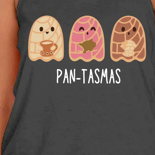 Funny Pantasmas Ghost Pan Dulce Women's Knotted Racerback Tank