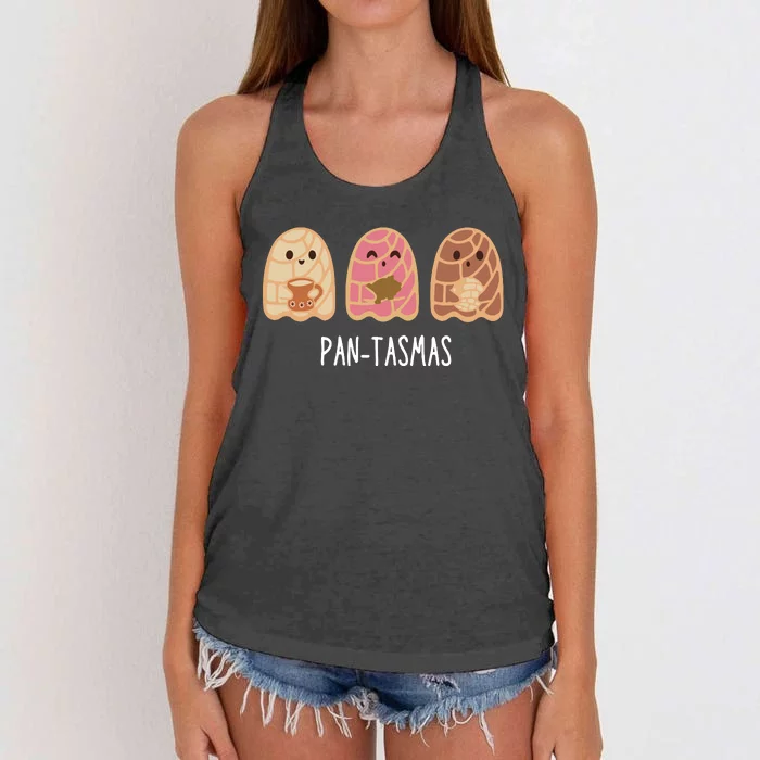 Funny Pantasmas Ghost Pan Dulce Women's Knotted Racerback Tank