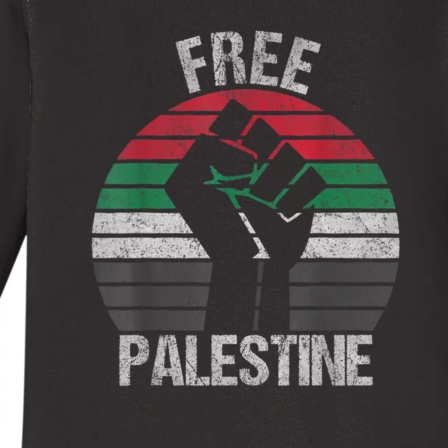 Free Palestine Gaza Palestinian Baby Long Sleeve Bodysuit