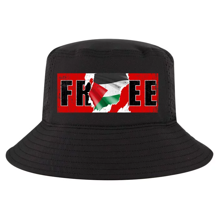 Free Palestine Gaza Flag Arabic Freedom Vintage Cool Comfort Performance Bucket Hat