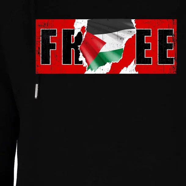 Free Palestine Gaza Flag Arabic Freedom Vintage Womens Funnel Neck Pullover Hood