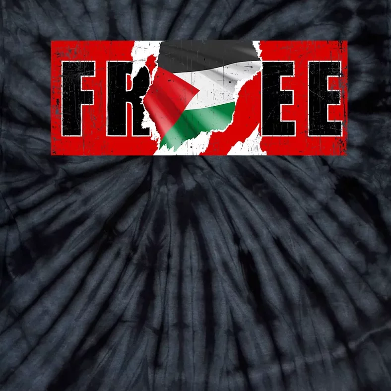 Free Palestine Gaza Flag Arabic Freedom Vintage Tie-Dye T-Shirt