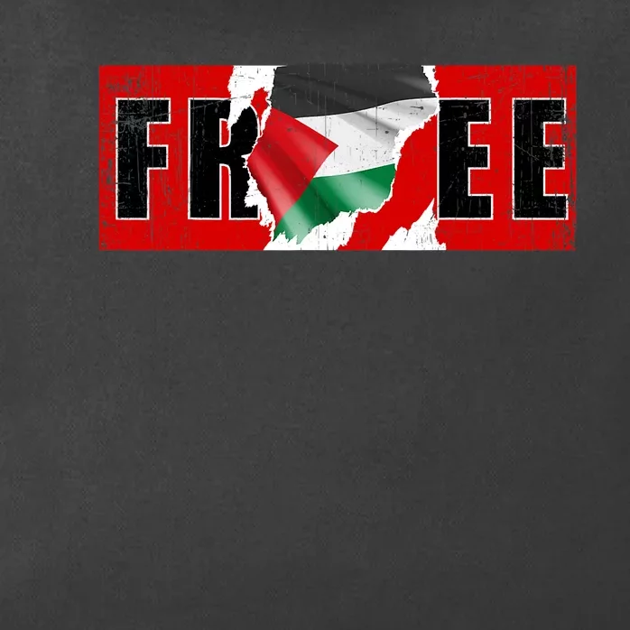 Free Palestine Gaza Flag Arabic Freedom Vintage Zip Tote Bag