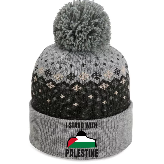 Free Palestine Gaza Flag I Stand With Palestine Freedom The Baniff Cuffed Pom Beanie