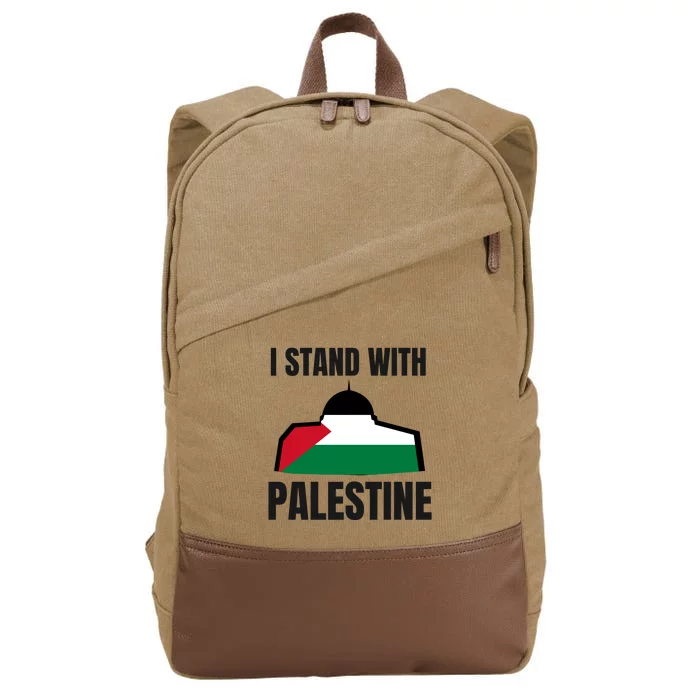 Free Palestine Gaza Flag I Stand With Palestine Freedom Cotton Canvas Backpack