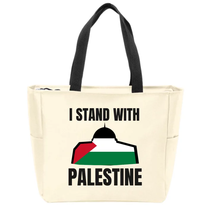 Free Palestine Gaza Flag I Stand With Palestine Freedom Zip Tote Bag