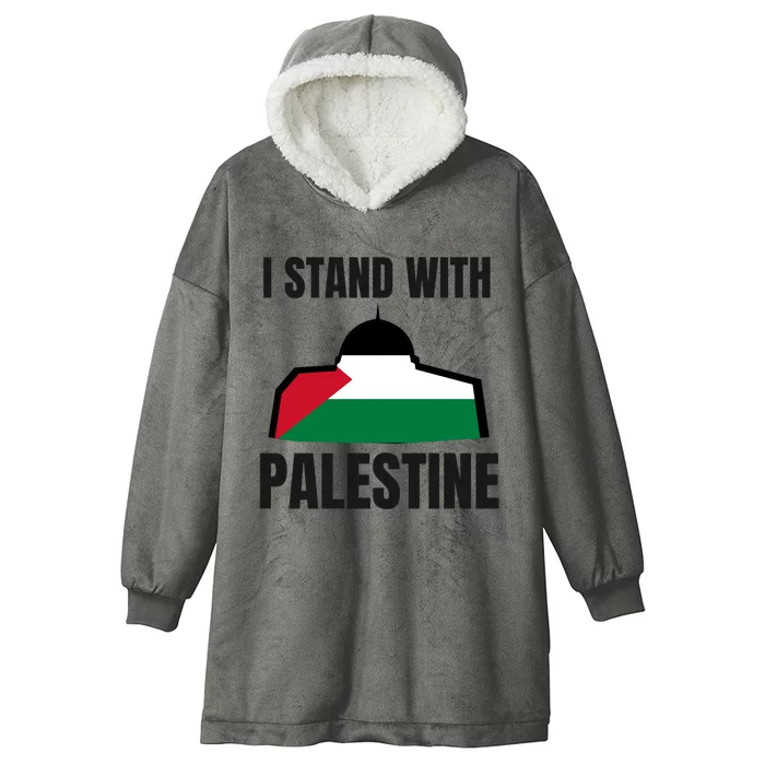 Free Palestine Gaza Flag I Stand With Palestine Freedom Hooded Wearable Blanket