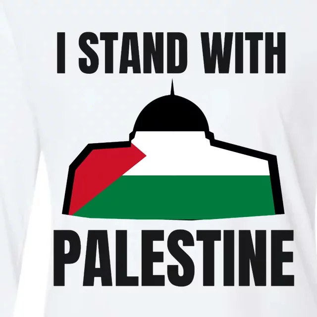 Free Palestine Gaza Flag I Stand With Palestine Freedom Womens Cotton Relaxed Long Sleeve T-Shirt