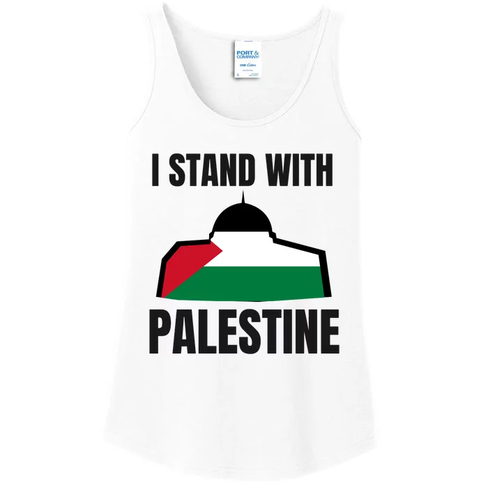 Free Palestine Gaza Flag I Stand With Palestine Freedom Ladies Essential Tank