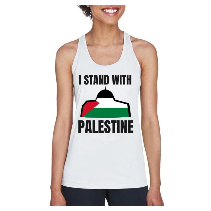 Free Palestine Gaza Flag I Stand With Palestine Freedom Women's Racerback Tank