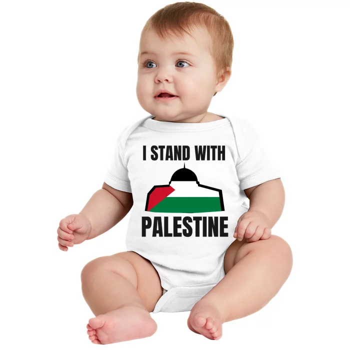 Free Palestine Gaza Flag I Stand With Palestine Freedom Baby Bodysuit